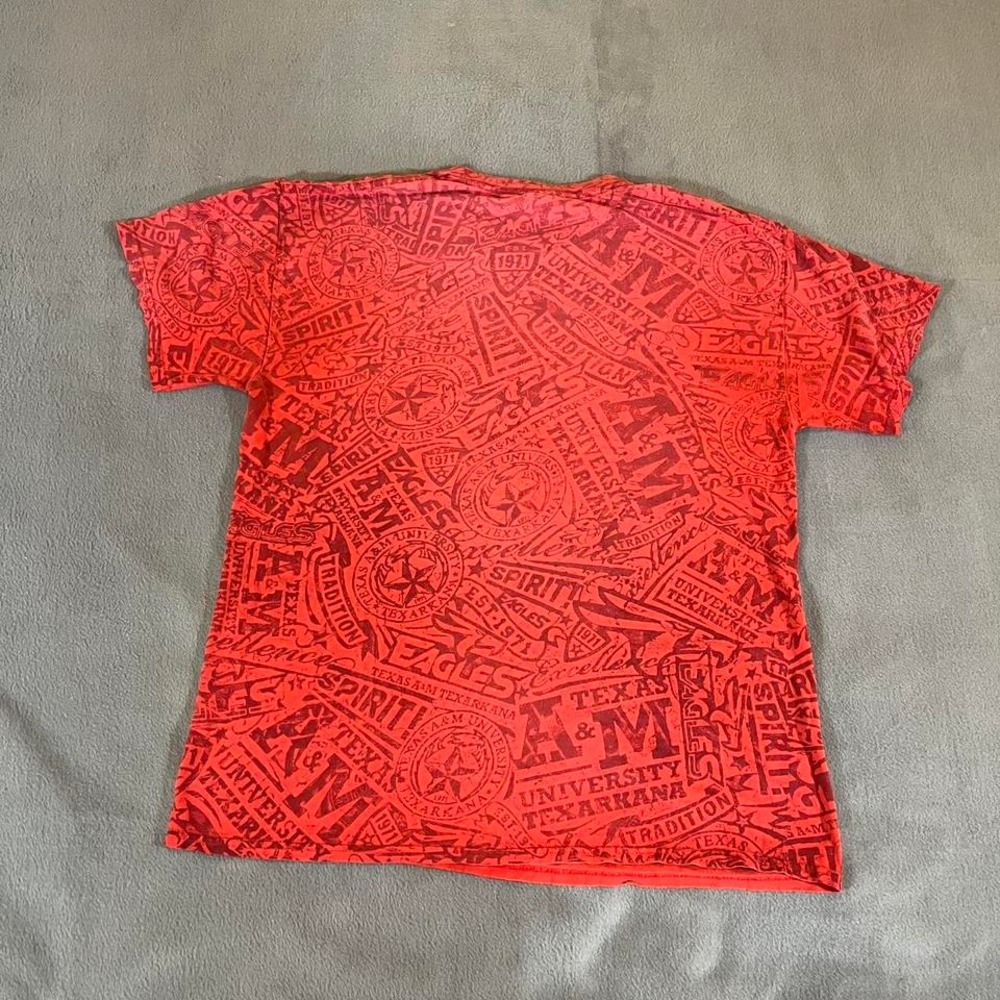 Y2K‎ All over Texas A&M University Texarkana Eagles Graphic Print T-Shirt Red - Picture 6 of 7